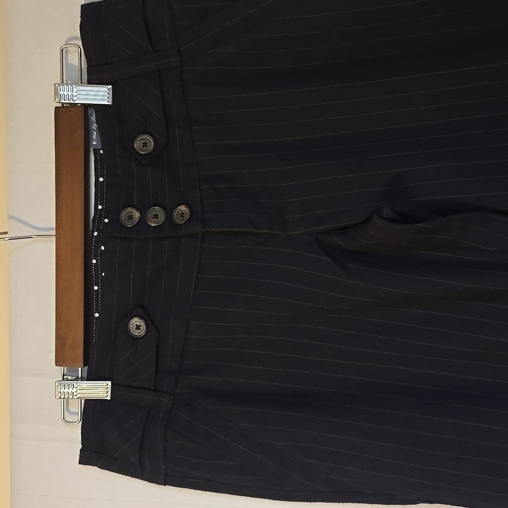 American Eagle Womens Navy Pinstripe Wide Leg Pants Size 8 NWT - Picture 8 of 10